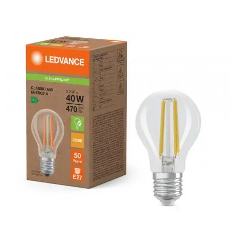 Jetzt Kaufen Ledvance E27 Besonders effiziente LED Lampe Classic klar 2,2W wie 40W 2700K warmweißes Licht